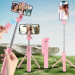 1pc Selfie Stick with Phone Mount, Extensible, Smartphone Tripod with Wireless Remote Control, 360° Rotation, Essential for Travel, Compatible with iPhone/Samsung/Android Smartphones - Image 6