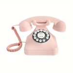 Vintage 1930s Retro Landline Phone - Pink Plastic Antique Replica with Redial, Classic Design for Home, Office, Hotel - Perfect for Vintage Enthusiasts, Collectors, and Photography - Includes Speakers & Car Charger, Vintage Phone Accessories, Office Equipment, Durable Construction, Highquality Material - Image 9