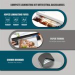 Laminator, 4 In 1 Laminator Machine With 40 Laminating Sheets, A4 Laminating Machine Hot & Cold With Paper Trimmer & Corner Rounder, 9-Inch Personal Thermal Laminator For Home School Office - Image 4