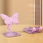 Aluminum Alloy Butterfly-Shaped Foldable Phone Stand, Adjustable Metal Desktop Holder for Smartphones - Image 8
