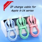 SETOLGH MFi Certified Ultra-Fast Charging Lightning Cable for iPhone 14/13/12/11 Pro Max/XS MAX/XR/XS/X/8/7 Plus, iPad & AirPods - Durable Flexible PVC, 20-30W Fast Charge, Data Transfer, 6 Colors (Light Blue/Pink/Purple/Green/Beige/Black) - Image 2