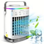 Air Cooler Fan, Portable Misting Cooler Fan, Personal Space Evaporative Cooler, Humidifier, Mini USB Cooling Desktop Fan with 4 Wind Speeds for Bedroom, Travel, Office