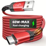 [Hot new product] Tzlrxl_USB-C nylon braid fast charging cable, suitable for, One Plus, Xiaomi, and other devices, charging data synchronization cable, support data transmission, matte, 30-50W power output, 100.58cm / 201.17cm - Image 9