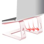 Laptop Stand for Desk, Aluminum Computer Riser, Ergonomic Notebook Holder, Detachable Metal Laptops Elevator, PC Cooling Mount Support 10 to 39.62 cm Notebook, Pink Grey - Image 6