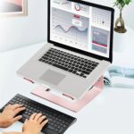 Laptop Stand for Desk, Aluminum Computer Riser, Ergonomic Notebook Holder, Detachable Metal Laptops Elevator, PC Cooling Mount Support 10 to 39.62 cm Notebook, Pink Grey - Image 7