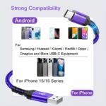 [Hot new product] Tzlrxl_USB-C nylon braid fast charging cable, suitable for, One Plus, Xiaomi, and other devices, charging data synchronization cable, support data transmission, matte, 30-50W power output, 100.58cm / 201.17cm - Image 12