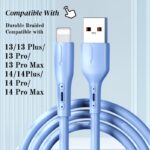 SETOLGH MFi Certified Ultra-Fast Charging Lightning Cable for iPhone 14/13/12/11 Pro Max/XS MAX/XR/XS/X/8/7 Plus, iPad & AirPods - Durable Flexible PVC, 20-30W Fast Charge, Data Transfer, 6 Colors (Light Blue/Pink/Purple/Green/Beige/Black) - Image 8