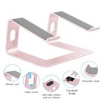Laptop Stand for Desk, Aluminum Computer Riser, Ergonomic Notebook Holder, Detachable Metal Laptops Elevator, PC Cooling Mount Support 10 to 39.62 cm Notebook, Pink Grey - Image 5