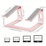 Laptop Stand for Desk, Aluminum Computer Riser, Ergonomic Notebook Holder, Detachable Metal Laptops Elevator, PC Cooling Mount Support 10 to 39.62 cm Notebook, Pink Grey - Image 4