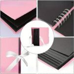 Photo Album Scrapbook - 80 pages DIY memory book with 12 metal pens and 8 photo stickers for 420 photos - Scrapbook kit, perfect for writing, drawing and storing memories (black, pink) - Image 8