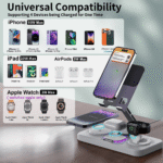 xTcome 6-in-1 Wireless Charging Station for iPhone 16/15/14/13/12 Series, 30W Fast Qi-Certified Charger with Magnetic Holder, Apple Watch 10/9/8/7/6/5/4/3/2, 2/3/4/5, iPad Stand - Aluminum & ABS Multi-Device Dock (USB-C, No Adapter Included), Workspace Enhancer | Modern Charging Station | Integrated Cable Management, Wireless Phone Charger - Image 7