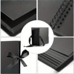 Photo Album Scrapbook - 80 pages DIY memory book with 12 metal pens and 8 photo stickers for 420 photos - Scrapbook kit, perfect for writing, drawing and storing memories (black, pink) - Image 6