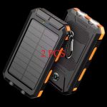 2pcs 20000mAh Portable Solar Power Bank, Portable Solar Mobile Phone Charger, Camping External Battery Charger for Mobile Phones, 2 USB/ LED Flashlights with Compass for Outdoor Activities - Image 2
