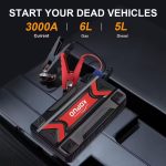 KOPUO 3000A Peak Car Jump Starter Revives Dead Batteries Road Trips Camping Winter Night Emergencies 6, 0L Gas5, 0L Diesel 12V Booster Fast Charge 3-Mode Light Essential for Drivers Worldwide! - Image 3