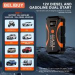 Portable Car Emergency Starter - USB Charging, Rechargeable Battery, Emergency Power Supply, Black ABS Design, Suitable For Off-road Vehicles And Outdoor Adventures, Emergency Car Tool | Compact Emergency Device | Strong Structure - Image 4