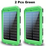 2pcs 20000mAh Portable Solar Power Bank, Portable Solar Mobile Phone Charger, Camping External Battery Charger for Mobile Phones, 2 USB/ LED Flashlights with Compass for Outdoor Activities - Image 13