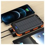 2pcs 20000mAh Portable Solar Power Bank, Portable Solar Mobile Phone Charger, Camping External Battery Charger for Mobile Phones, 2 USB/ LED Flashlights with Compass for Outdoor Activities - Image 20