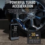 12000mAh Portable Car Jump Starter with Air Compressor, Tire Inflator, Smart Pressure Setting, Portable Power Bank, 3 Modes LED Light, Suitable for All Car Emergency Starts, with LED Display, Black - Image 4