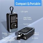 12000mAh Portable Car Jump Starter with Air Compressor, Tire Inflator, Smart Pressure Setting, Portable Power Bank, 3 Modes LED Light, Suitable for All Car Emergency Starts, with LED Display, Black - Image 6