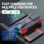 HPBS 5000A Portable Car Jump Starter, Power Bank with USB Quick Charge 3.0, Rapid 8.0L Gas And 6.5L Diesel Engines Boost, Portable Car Battery Jump Starter for Lawnmowers, Cars, SUVs, Trucks, with 7.62cm LCD Display And Flashlight, Model H2000 And C20, Vehicle Emergency Tool, Engine Booster, Compact Design, Lightweight Charger, Durable Construction, Reliable Performance, Multifunctional Charger, Truck Drivers, Emergency Kits - Image 8