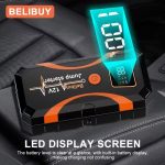 Portable Car Emergency Starter - USB Charging, Rechargeable Battery, Emergency Power Supply, Black ABS Design, Suitable For Off-road Vehicles And Outdoor Adventures, Emergency Car Tool | Compact Emergency Device | Strong Structure