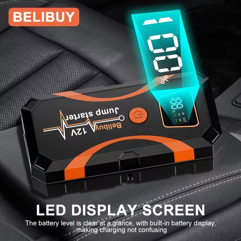 imgi_218_2ed3df6f-b830-4a41-9c1d-d1a07f8b3190 Portable Car Emergency Starter - USB Charging, Rechargeable Battery, Emergency Power Supply, Black ABS Design, Suitable For Off-road Vehicles And Outdoor Adventures, Emergency Car Tool | Compact Emergency Device | Strong Structure - Image 1