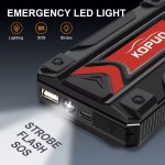 KOPUO 3000A Peak Car Jump Starter Revives Dead Batteries Road Trips Camping Winter Night Emergencies 6, 0L Gas5, 0L Diesel 12V Booster Fast Charge 3-Mode Light Essential for Drivers Worldwide! - Image 9