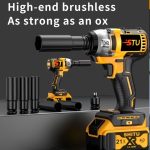 2025 New Wireless Impact Wrench, Impact Wrench, Impact Wrench Heavy Duty Cordless, Taladro De Impacto, Impact Wrench with Charger, Lithium-Ion Wrench, Portable Rapid-Charge Power Tool, Suitable for Home And Automotive Maintenance And Repair. - Image 9