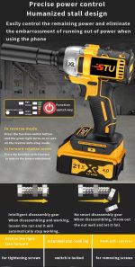 2025 New Wireless Impact Wrench, Impact Wrench, Impact Wrench Heavy Duty Cordless, Taladro De Impacto, Impact Wrench with Charger, Lithium-Ion Wrench, Portable Rapid-Charge Power Tool, Suitable for Home And Automotive Maintenance And Repair. - Image 14