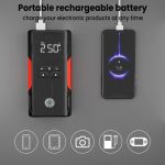 12000mAh Portable Car Jump Starter with Air Compressor, Tire Inflator, Smart Pressure Setting, Portable Power Bank, 3 Modes LED Light, Suitable for All Car Emergency Starts, with LED Display, Black - Image 18