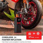 5000mAh Portable Air Compressor With Pressure Gauge, 150PSI Compact Wireless Air Compressor For Car Tires, Motorcycles, Bikes, Balls -Rechargeable, 3 Modes Of LED Emergency, Digital Display, Fast Inflation, 4+N Inflation Mode, One-Click Operation - Image 5
