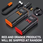 5000mAh Portable Air Compressor With Pressure Gauge, 150PSI Compact Wireless Air Compressor For Car Tires, Motorcycles, Bikes, Balls -Rechargeable, 3 Modes Of LED Emergency, Digital Display, Fast Inflation, 4+N Inflation Mode, One-Click Operation - Image 7
