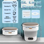 15L Portable Small Washing Dryer Machine Collapsible Washer with Spin Apartment Travel Socks Underwear Panties Washing Machine - Image 3