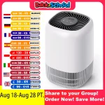 Air Purifiers for Bedroom Home, Air Filter Cleaner with Fragrance Sponge, HEPA Filter for Smoke, Allergies, Pollen, Pet Timer