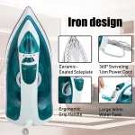 Electric Iron Portable Mini Garment Steamer Steam Iron For Clothing Iron Adjustable Ceramic Soleplate Iron For Ironing Sonifer - Image 2