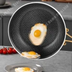 316 Stainless Steel Frying Pan Wok Non-stick Cooking Honeycomb Steak Gas Stove Pot Induction General Saucepan Kitchen Cookware - Image 3