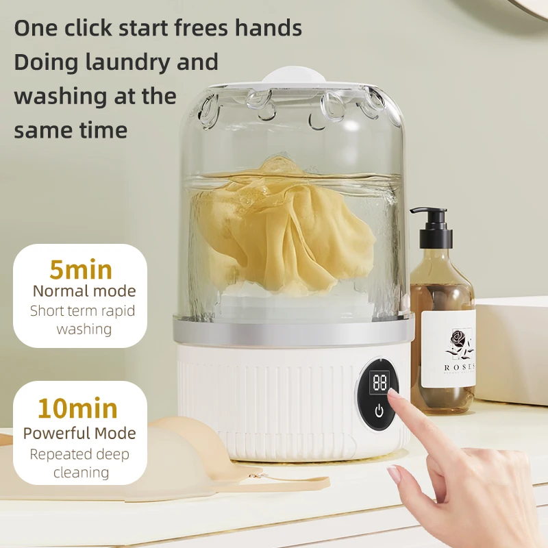 kf-Sbdd11e3d2b1545f8bc8027d3f8404806x Mini Household Electric Washing Cup Underwear Socks Small Wireless Charging Washing Machine Pet clothes washing machine - Image 1
