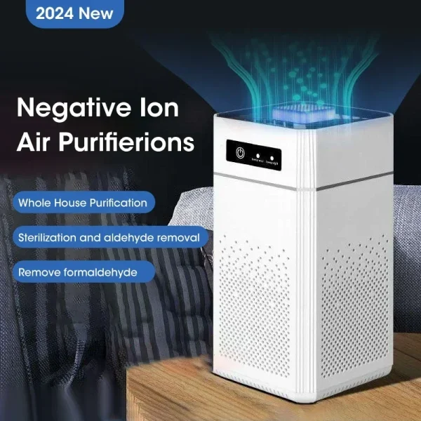 Air Purifier Smoke Odor Negative Ion Generator Air Cleaner for Household HEPA Filter Efficient Purifying Air Smart Formaldehyde