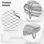 3Layers Air Fryer Rack Stainless Steel Stackable Gill Food Dehydrator Basket Air Fryer Accessory Cook Several Food in One Time - Image 4